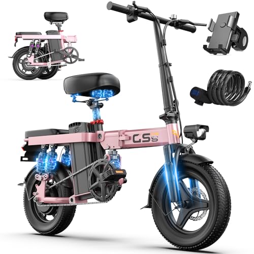 Heavy-Duty Foldable Electric Bike for Adults with 7 Shock Suspension,