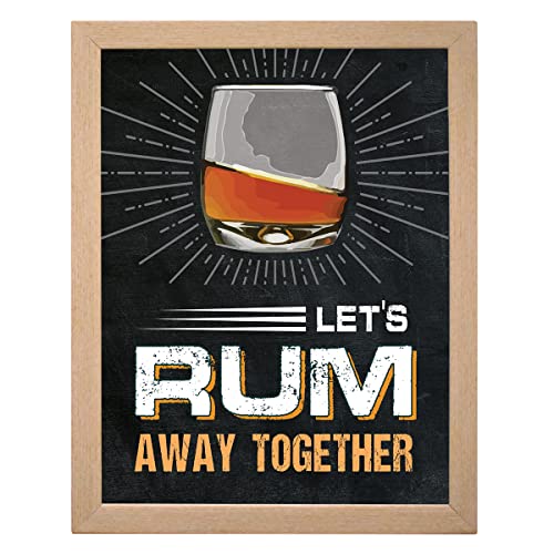 Image of Chaka Chaundh - Rum Wall Quotes Frames - Rum Quotes Poster With Frames - Bar Framed Poster - Alcohol Quotes Wall Decoration Item - (14 X 11 Inches)