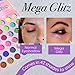 Kara Beauty Mega Glitz Pressed Glitter Palette - 42 Glitter Eyeshadow Shades for Face & Eye Makeup, Fine and Chunky Textures, Makeup Palette, No Glue Needed, Sparkly Makeup Kit for Girls & Kids