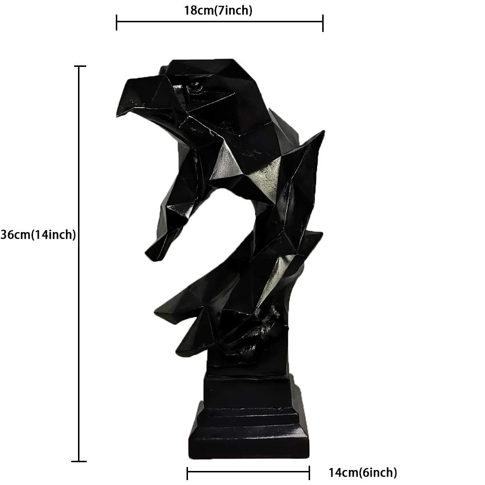 Cabeza De águila Calva & Busto Estatuas,Vida Silvestre Decoración del Hogar Abstracto Regalos,Moderno Geométrica Halcón Esculturas Resina Animal Colección Figuras-C 14 * 18 * 36cm