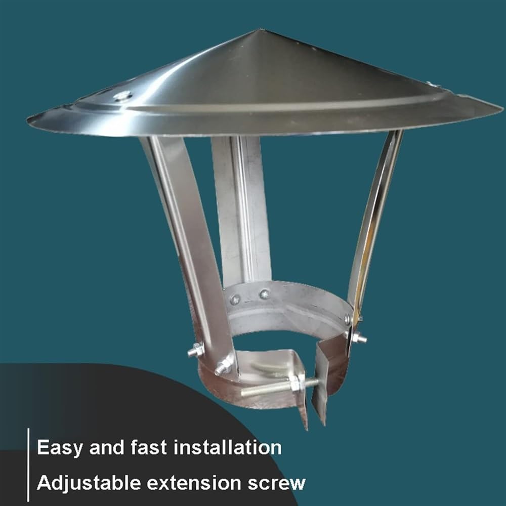 Terminale Canna Fumaria Antivento E Antipioggia Made In Italy, Terminale Camino Base Circolare, Comignolo In Acciaio Inox Per Camino, Stufa A Legna, Pellet E Caldaia Biomassa, Per Tutti I Combustibili - Foto 7