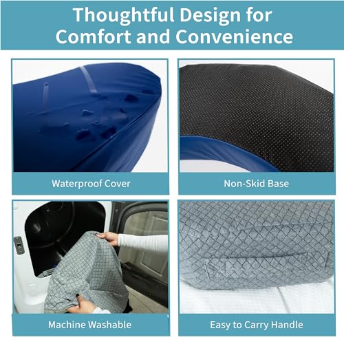 Bedsore Positioning Pillow Wedge - Bedsore Prevention and Faster Recovery - Heat Regulating Bed Sore Cushion for Butt Lifting and Easy Positioning - 2 Non-Skid Removable Covers (Grey)