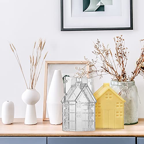 Meaben 2 Pcs Small House Candle Acrylic Molds, Acrylic Villa Wooden House Candle Making Mold, Plastic Handmade Candles Scented Handcraft Molds For Candle/Soap/Bath Bomb Making, 2 Sizes #TOP4
