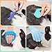 VCZONE Small Animal Grooming Set: Pet Nail Clipper & File, Flea Comb, Shampoo Brush, Shedding Slicker Brush, Massage Glove, Cleaning Comb (Blue)