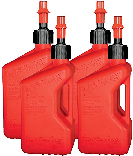 Tuff Jug TJ1R-4PK Red Gasoline Fuel Container - 5 Gallon Capacity, (Pack of 4)
