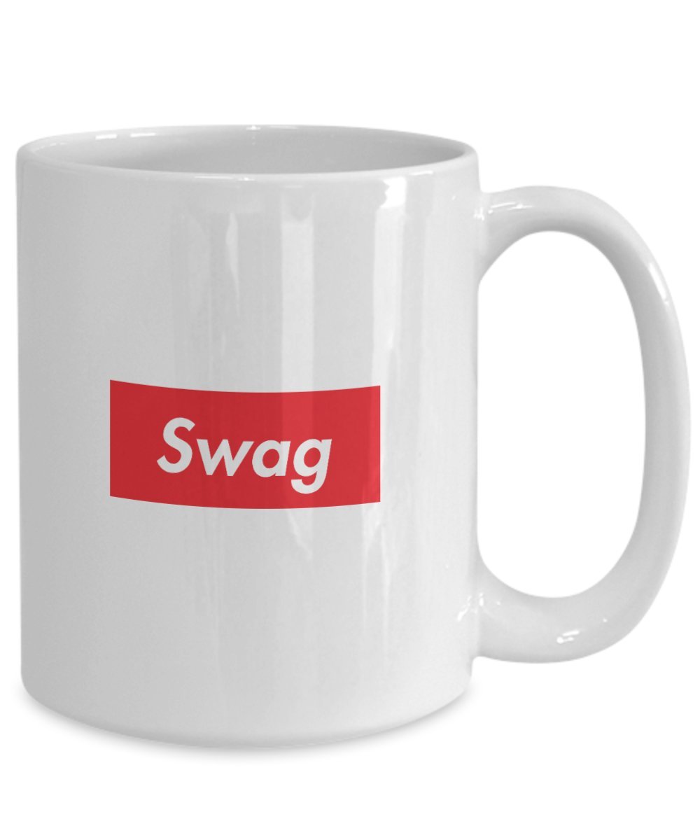 Amazon.com: Swag Mug Big Acrylic Coffee Holder White 15oz - Red Box White  Letters Design Swaggy Icon That People Look Up To, Icon : Home & Kitchen