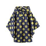LOSORN ZPY Kinder Mädchen Punkt Regenjacke Regencape Baby Wasserdicht Regenmantel mit Kapuze (M (100-120cm), Blau)