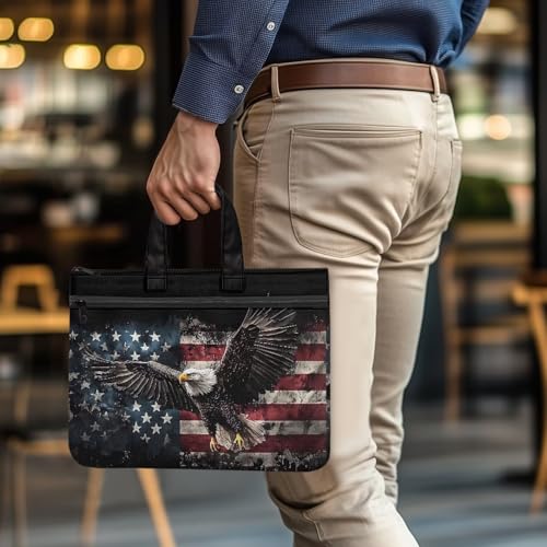 Eagle Flag Zipper Document File Bag Pouch with Handle Independence Day July 4th File Storage Bag Office Document Bags Zipper File Tote Handle Handbag3