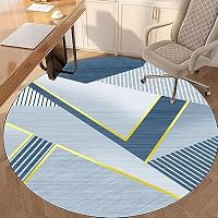 Tappetino Per Sedia Da Ufficio/Gaming Rotondo 100x100 Cm - Antiscivolo, Protettivo Per Pavimenti Duri (Legno, Marmo, Piastrelle), Nero Con Disegno, Spessore 0.5 Cm