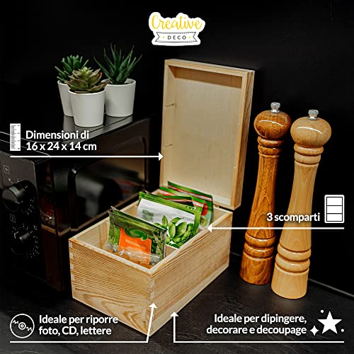Creative Deco CD Dvd Carte Lettera Scatola Legno |...