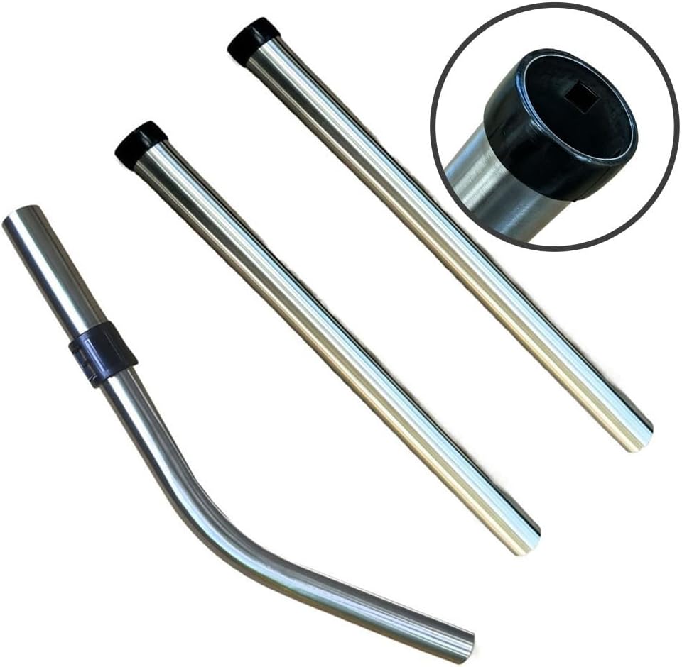 32mm Stainless Steel Extension Tube Set for Numatic Henry Vacuum Cleaners - 3 Pack Lightweight Design for Easy Handling