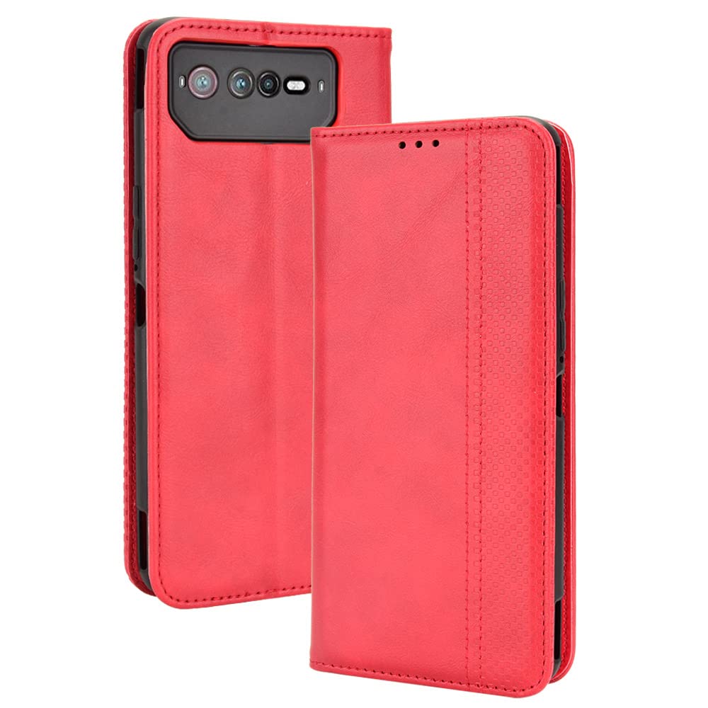 GOKEN Cover per ASUS ROG Phone 6/6 PRO, Custodia Folio in Pelle Flip