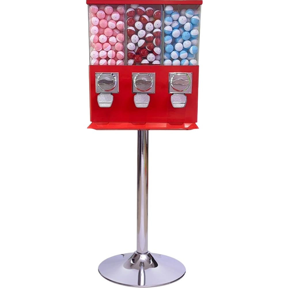 ShaiVrissian Coin Operated Gumball Machine with Coin Lock Red