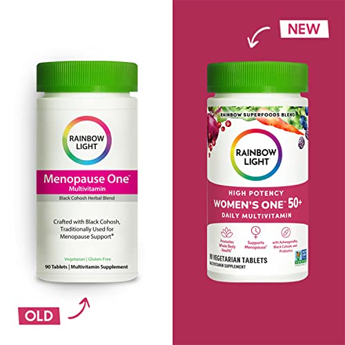 Rainbow Light Multivitamin For Women 50+, Vitamin C, D & Zinc, Probiotics, Women’s One 50+ Multivitamin Provides High Potency Immune Support, Non-Gmo, Vegetarian, 90 Tablets #TOP1
