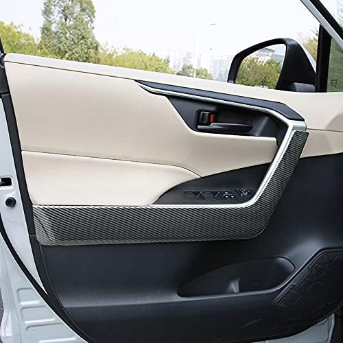 Car Accessories for Toyota RAV4 XA50 2019 2020 2021 ABS Plastic Interior Door Armrest Molding Strips Cover Trim 4pcs (carbon fiber printed)