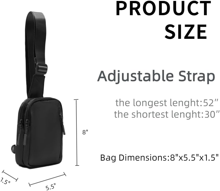 VAKAER Convertible Sling Backpack for Women & Men – Lightweight 3-in-1 Crossbody Daypack with Adjustable Strap, Anti-Theft Pocket, Water-Resistant Small Travel Bag (Black) - Image 2
