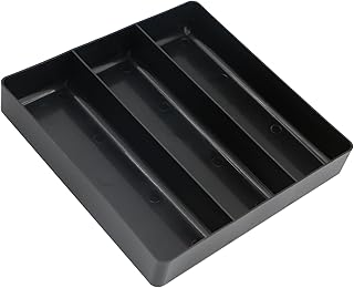 3-Compartment Tool Organizer Tray(1, Black) | Stackable Design, Heavy Duty, Drawer Organizer Tray, Non-Slip Base, Storage and Organization