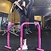 Dip Bar Station for Home Workout: BodyRock Challenger Exercise Bars for Dips & Calisthenics - Parallette Equipment to Build Core Strength, Balance & Tricep, Arm & Shoulder Muscles - 2 Bars (PINK)