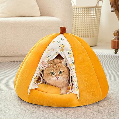 Cama cueva para gatos lavable para solucionar el frío de mascotas pequeñas 4
