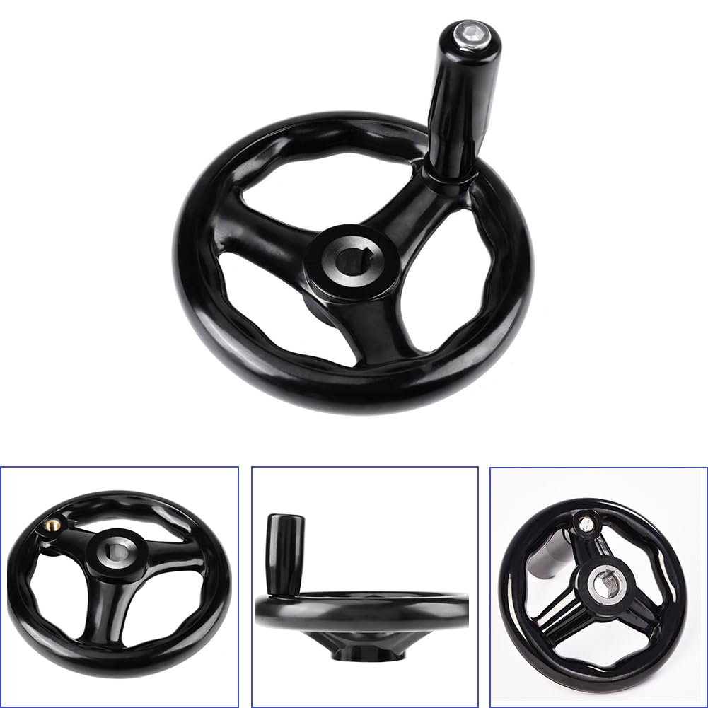 Volant rond à 3 rayons, poignée amovible, 12 x 100 mm, trou de montage facile de 12 mm pour meuleuses Volant rond à 3 rayons, poignée amovible, 12 x 100 mm, trou de montage facile de 12 mm pour meuleuses