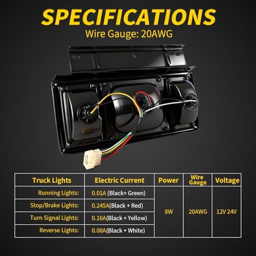Image of Tail Light Bar Kit with Iron Net Protection for Isuzu NPR NPR-HD NQR NRR 2011-2025, FRR 2012-2025 Replace 8-11562-588-0 8971144400 Rear Truck Tail Lamp Lights, Halogen With Bulbs