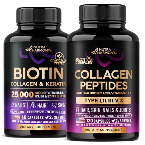 Biotin, Keratin, Hyaluronic Acid & Multi Collagen Peptides Capsules