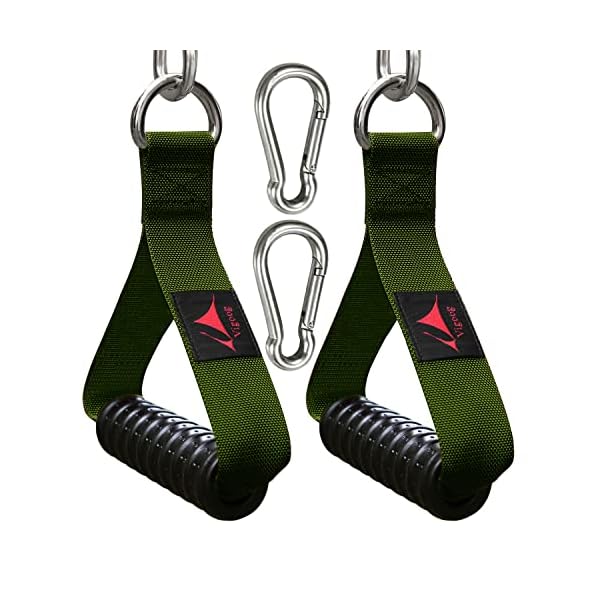 Heavy Duty Gym Exercise Handles Attachment for Cable Machine,Resistance Band,Pulley System Home Fitness Workout Equipment, with Elastic Rubber Grip and 2 Large Carabiners