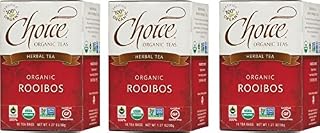 Choice Organic Teas Herbal Tea, 3 Boxes of 16 (48 Tea Bags), Rooibos, Caffeine Free