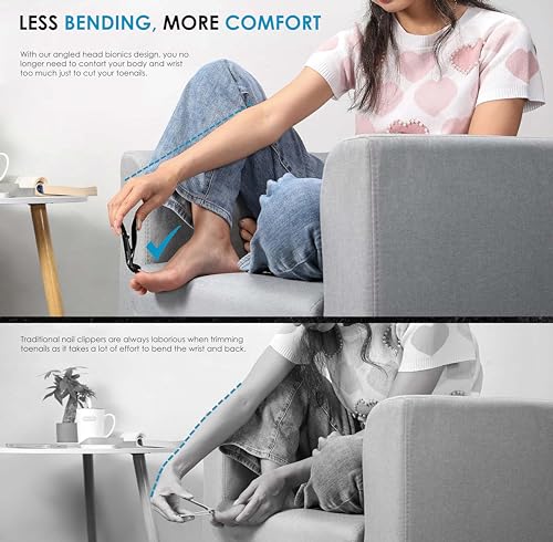 Beauté Secrets Large Nail Clippers 4 times wider jaw opening Nail Cutter, 9mm wide with a 7-shape angled head for precision trimming (BS-PNT-515) - Image 7