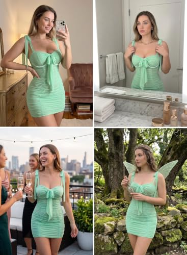 Avidlove Lingerie Sets for Women Sexy Mesh Lingerie Dress Chemise Green - image 5
