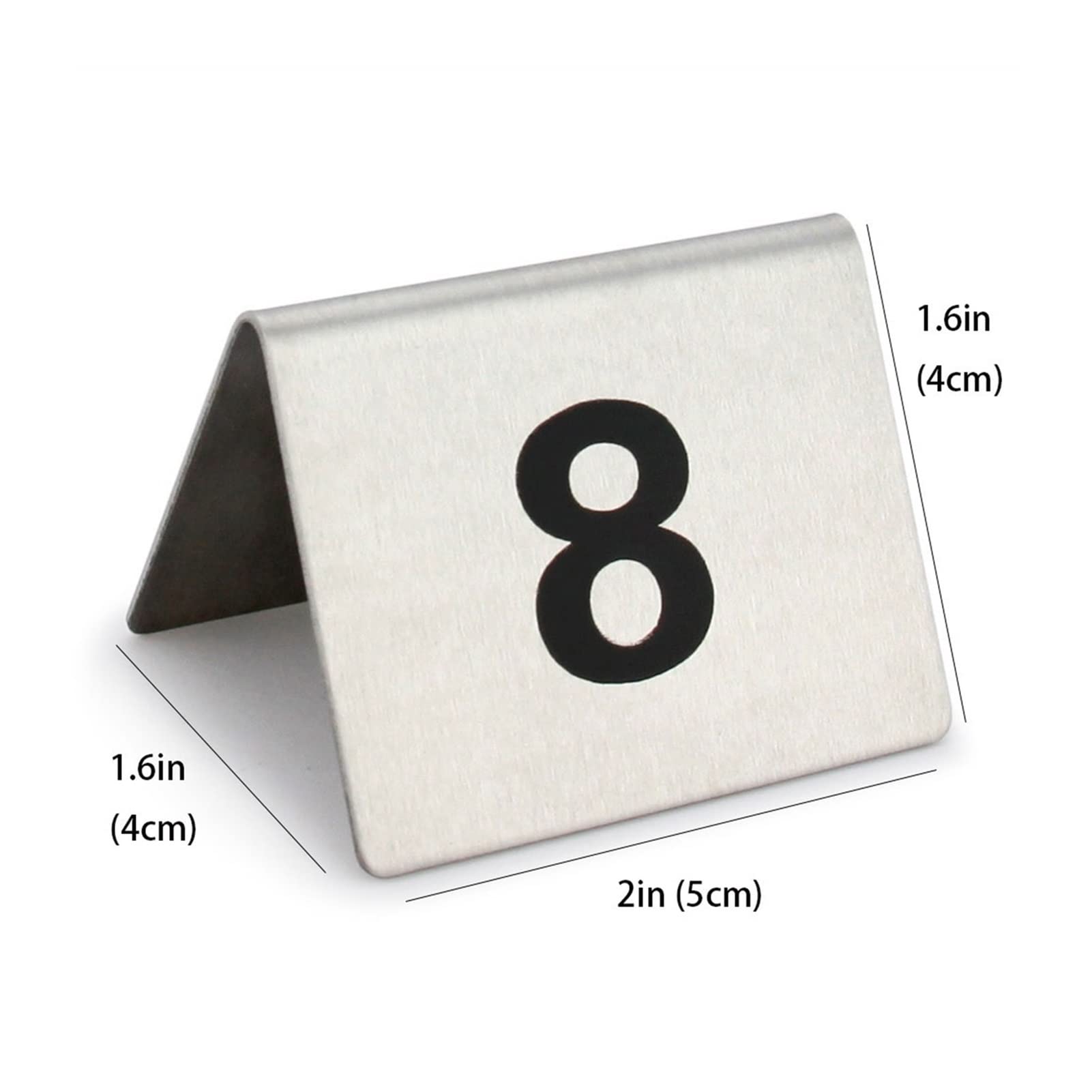 Numery stołów, Numery stołów 1-50 Namiot ze stali nierdzewnej dwustronny 2"x1,6"x1,6"(1-25)