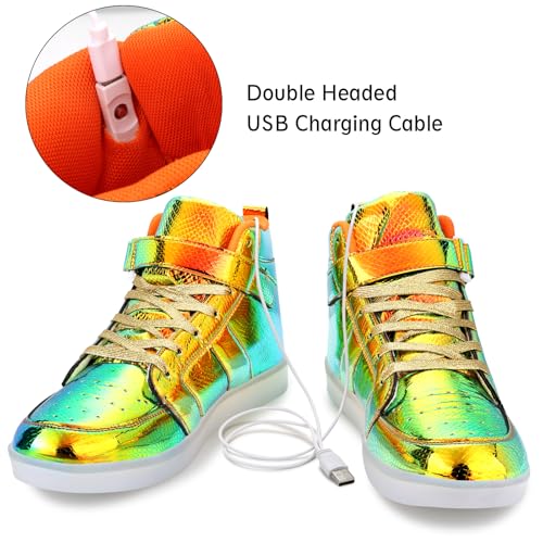 Image of Light Up Shoes Men Women LED Shoes USB Charging Adult High Top LED Sneakers Glow in The Dark Footwear for Dancing Party Festivals Festivals