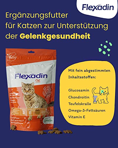 Flexadin® Cat | Für die Gelenkgesundheit von Katzen | mit Glucosamin, Chondroitin, Omega-3 & Teufelskralle– 60 Gelenkleckerli