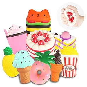 Squishies Toys 9 stuks langzame stijgende snacks squishy speelgoed zacht speelgoed knijpen stress verlichting geschenken…