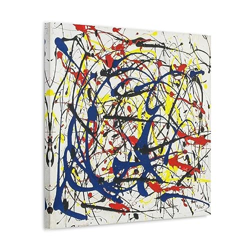 Impression sur toile Jackson Pollock pour salon | Tableau abstrait 70x70 cm