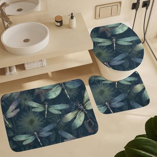 Tapis de douche libellule antidérapant et imperméable pour sol sécurisé