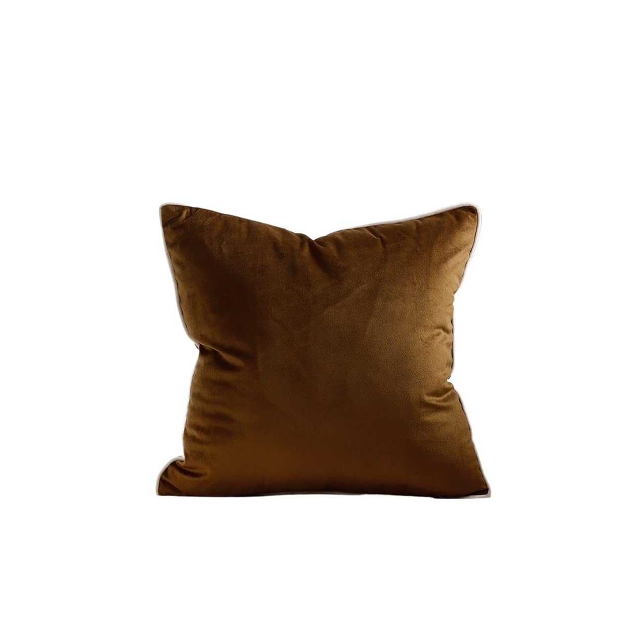 1pc Moderne Samt Kissenbezüge for Wohnzimmer schwarz weiß Velour Sofa Dekor 45x45/50x50cm(Brown,50x50cm Cover)