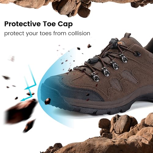CC-Los Mens Waterproof Hiking Shoes Outdoor Comfortable Trekking Shoe Lightweight Working Sneaker Size 7-13.52