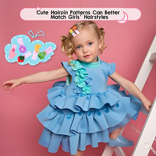 Cute Hair Clips For Toddler Girls, 40 Pcs Baby Hair Clips Flowers Fruits Animal Patterns Set, Kids Cartoon Barrettes For Baby Girls Gifts (Assorted Styles) #TOP2