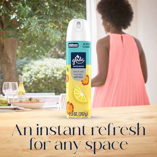 Glade Odor Fighting Soft Mist Air Freshener Room Spray, Lemon Zest & Poppy, 8oz., 6 count - Image 6