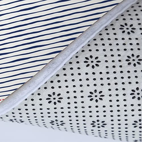 Badezimmerteppich-Set 3Teilig Anker rutschfest Waschbar Badematte Badezimmer Weich Mikrofasern WC-Deckelbezug Blaue… – Bild 6