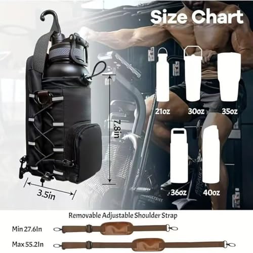 Magnetic Gym Bag with Water Bottle Holder & Phone Pockets & Shoulder Strap,Magnetic Bag Gym Accessories Organizer for Men Women,Crossbody Bag for Sports & Travel (Black)4