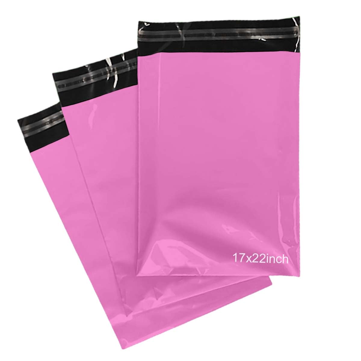 PACKY® 100 Pink Postage Bags 17'' x 22'' Self Seal Postal Bag 425mm x 600mm—Eco-Friendly Large Poly Mailers Strong Waterproof Large Colour Mailing Bag Plastic Packaging Parcel Delivery Bags