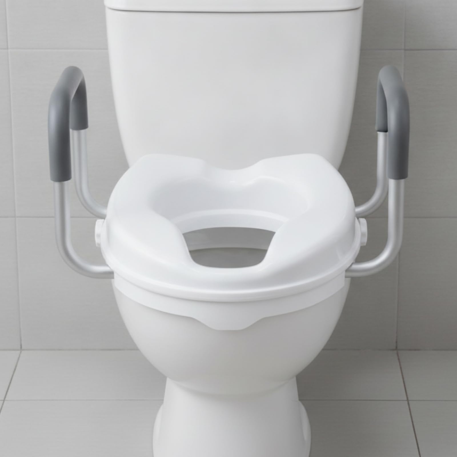 Rialzo WC con Braccioli Robusto, Rialzo Per WC Da 4 Pollici Senza Coperchio, Altezza 10 Cm, 4 Pollici, Senza Coperchio, 10 Cm