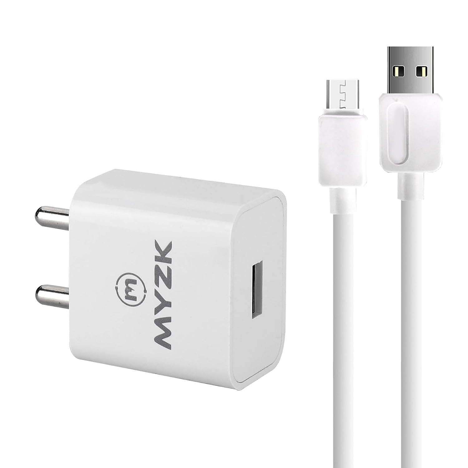 MYZK 5V 1A-Mobile Charger with USB to Micro Cable Fast Charger | Made in India Wall Charger Adapter | Universal Compatibility (White, 1) (B0CDLC2MG9) Amazon Price History, Amazon Price Tracker
