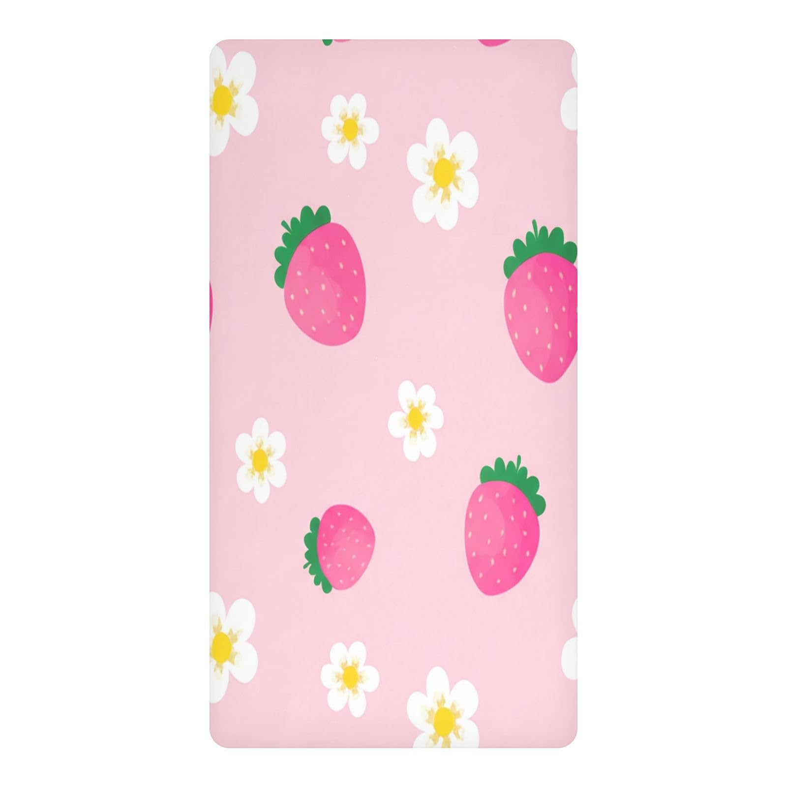 JiangGgen Strawberries Baby Crib Sheet Soft Breathable for Standard Crib-M