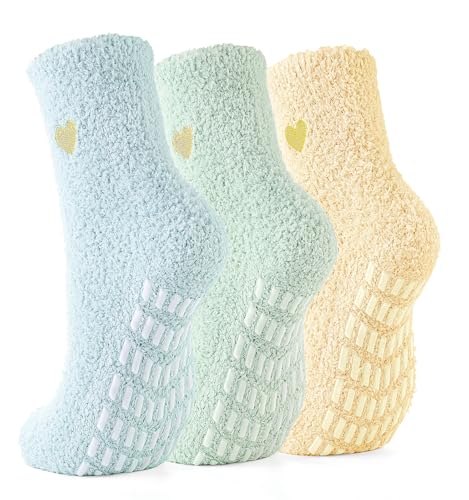Image of Slipper Socks for Women Men Grip Hospital Socks with Grips Fuzzy Non Slip Warm Womens Gifts