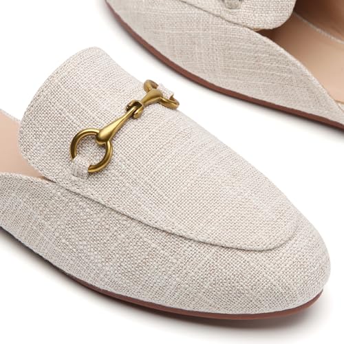 Image of Minorsu Buckle Mules for Women Flats Loafers Shoes for Work Office Business