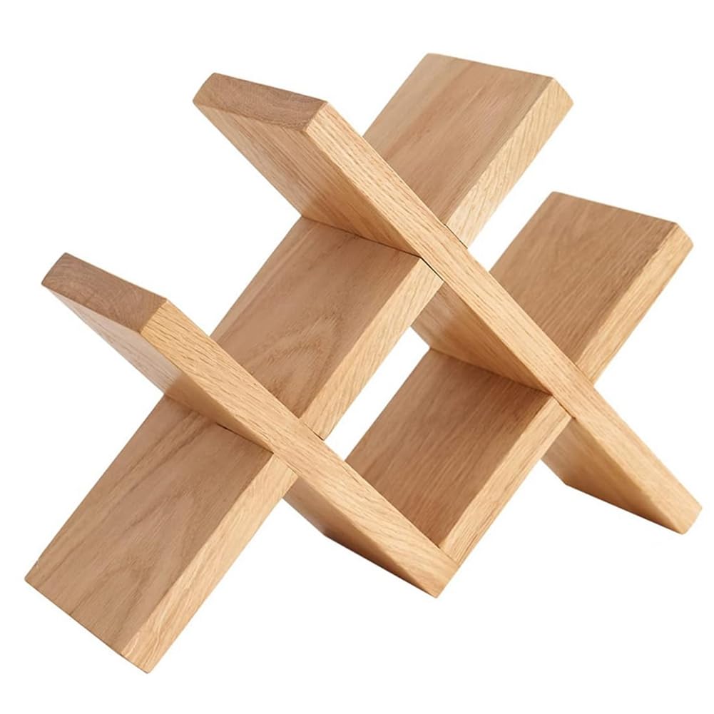 Aboiled Rustic Wooden Countertop Wine Rack Free Standing Wine Bottle Holder for Tabletop Display Cabinet Storage