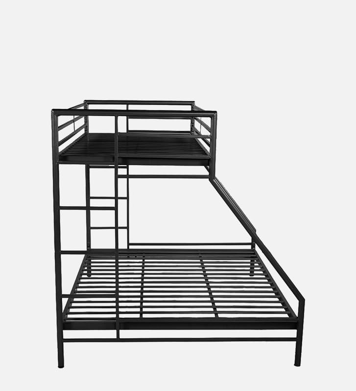 Image of Twin Over Twin Metal Bunk Bed | Bunk Bed Without Storage for Kids & Adult | Double Decker Cot for Kids Room | Space-Saving | Metal Bunker Cot (Mattress Included) (Brown)